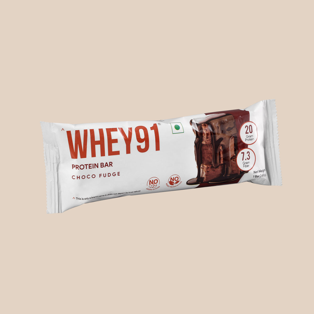 Whey91 Choco Fudge Protein Bars - 20g Protein 7.3 g Fibre (Pack of 6 bars)