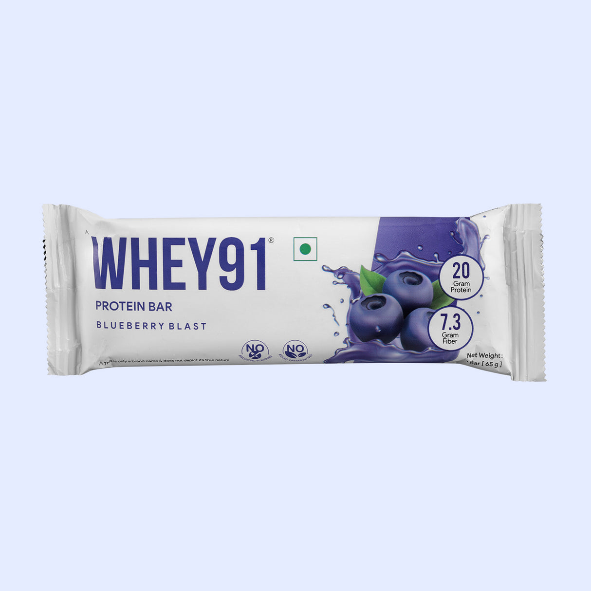 Whey91 Blueberry Blast Protein Bars - 20g protein, 7.3g fibre (Pack of 6 bars)