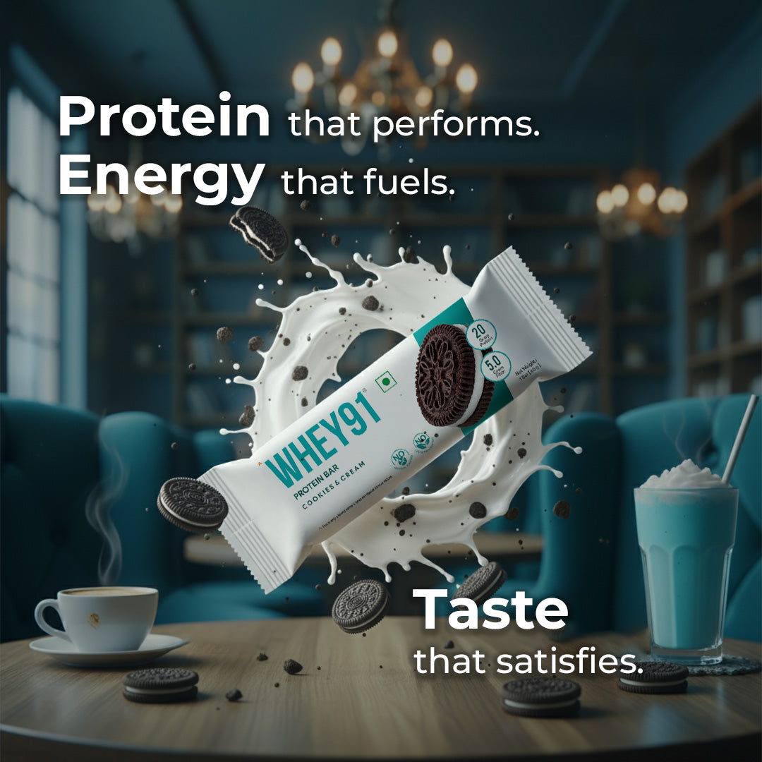 Whey91 Cookies & Cream Protein Bar, 20g Protein & 5g Fibre  (Pack of 6 bars)