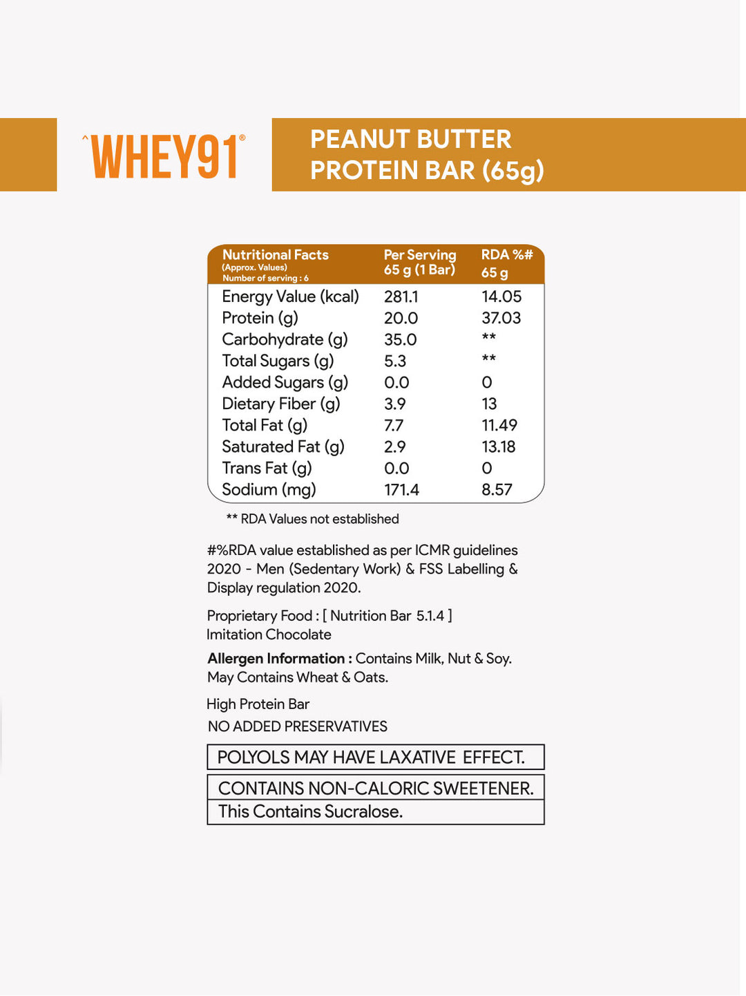 20g Whey Protein Bar